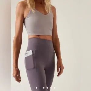Athleta Salutation Stash Flare Plant, Medium, Dusk Violet
